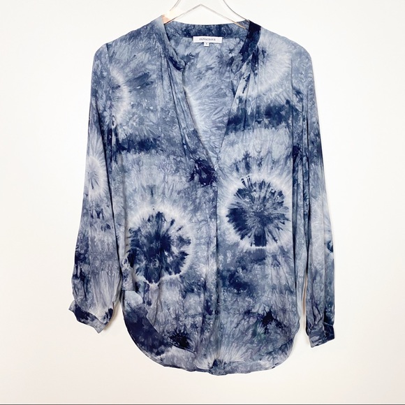 Olivaceous Tops - Olivaceous Blue Tie Dye Blouse Small